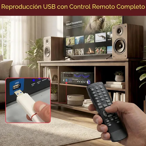 Vista 6 de [Usado] Pyle - Amplificador híbrido Bluetooth para el hogar - Receptor de amplificador de potencia estéreo de montaje en rack de 6 canales, 2000 W