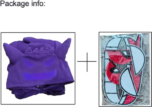 Vista 2 de BETIFUHOM Pijama para adultos, disfraz de cosplay de dibujos animados morados, fiesta de Navidad y Halloween para mujeres y hombres, Púrpura