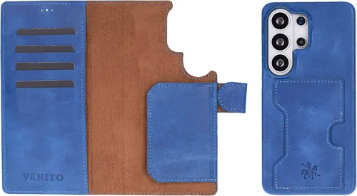 Vista 171 de Venito Florence - Funda de piel compatible con Samsung Galaxy S9, extra segura con bloqueo RFID, cartera desmontable para teléfono (gris decolorado)