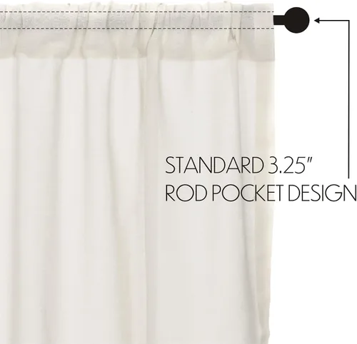 Vista 5 de VHC Brands Juego de 2 cortinas blancas antiguas con flecos, de algodón, para sala de estar o dormitorio, 63 x 36 pulgadas Anitque Blanco