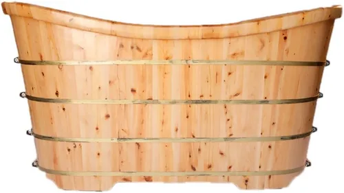Vista 4 de ALFI brand AB1105 - Bañera de madera de cedro de 63 pulgadas