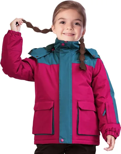 Vista 43 de Chaqueta de esquí impermeable para niñas, chaqueta de snowboard para exteriores, resistente al viento, con forro polar, abrigo de nieve cálido