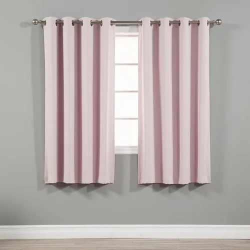 Vista 25 de Best Home Fashion Cortinas opacas con aislamiento térmico, ojales de acero inoxidable y níquel, color rosa bebé, 52 pulgadas de ancho x 63 pulgadas