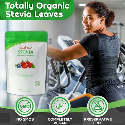 Vista 5 de Natural Mate Edulcorante sin calorías – Polvo granular orgánico de stevia mezclado con eritritol – Reemplazo de azúcar 2:1 para ceto, paleo, bajo IG