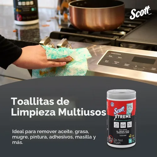Vista 3 de Scott Toallitas Xtreme, 6 botes/estuche, 75 hojas/recipiente