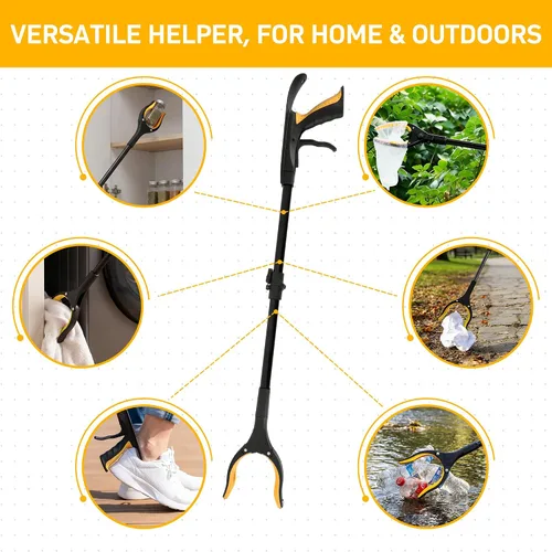 Vista 8 de GrabRunner - Herramienta de agarre plegable de 32 pulgadas con calzador, herramienta giratoria de 360° con imán fuerte, agarradores para personas