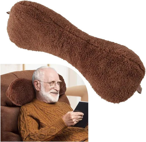 Vista 9 de Almohada para la cabeza para silla reclinable, para sofá, almohada para el cuello reclinable, almohada para el cuello de sofá (marrón)