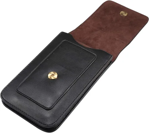 Vista 7 de Funda de cuero prémium para cinturón con clip para iPhone Xs Max, 11 Pro Max, 12 (5.4)/12 (6.1), 6s Plus, 7 Plus, 8 Plus, para bolso de hombre