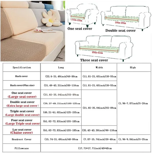Vista 3 de Fundas mágicas para sofá, universal, resistentes al desgaste, 360°, fundas de repuesto de alta elasticidad y antideslizante, protector de muebles