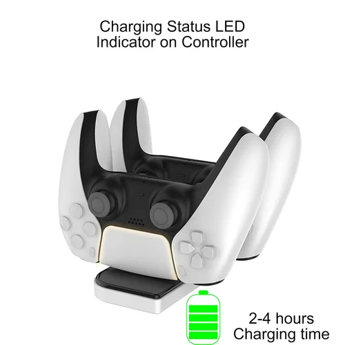 Vista 3 de Mobix Playstation 5 Dualsense Controller Charging Station, Dual Charging Port Dock for PS5 Game Controller, With USB-Type-C Cable, Fast Charging