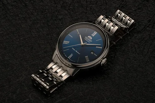 Vista 4 de Orient Reloj automático clásico para hombre con esfera azul RA-AC0J03L10B, Classic