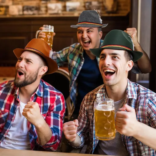 Vista 7 de 4 sombreros de Ktoberfest alemanes con plumas, sombreros bávaros para el Oktoberfest, accesorios de disfraz, fiesta de Oktoberfest, juego retro