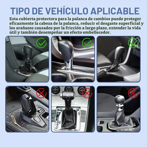 Vista 5 de Funda para Pomo de Palanca de Cambios de Automóvil, Funda para Palanca de Cambios de Automóvil, Protector de Palanca de Cambios de Auto Negro