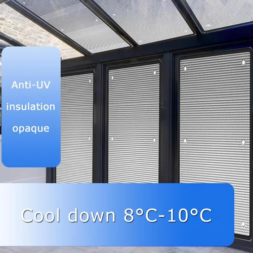 Vista 2 de Película de ventana reflectante antirrayos UV con control de calor, película aislante de papel de aluminio, no adhesiva, reutilizable, para oficina