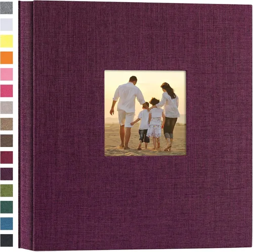 Vista 20 de potricher - Álbum de fotos pequeño para 100 fotos de 4 x 6 pulgadas, con portada de lino con foto, familiar, para bodas, aniversarios, bebés o Beige