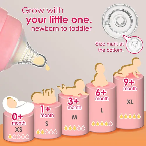Vista 9 de Nenesupply Biberones naturales para recién nacidos, biberones de alimentación de flujo lento para bebés amamantados, cuello ancho, 9 onzas