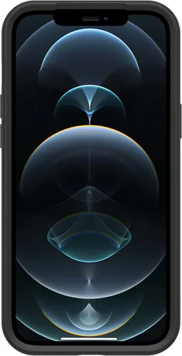 Vista 5 de OtterBox Funda transparente con borde de agarre colorido para iPhone 12 Pro Max - Cristal negro (transparente/negro)