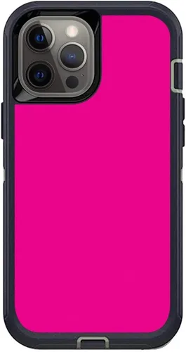 Vista 4 de MightySkins Skin compatible con OtterBox Defender iPhone 12 Pro Max - Azul sólido Funda protectora de vinilo duradera y única Fácil de aplicar