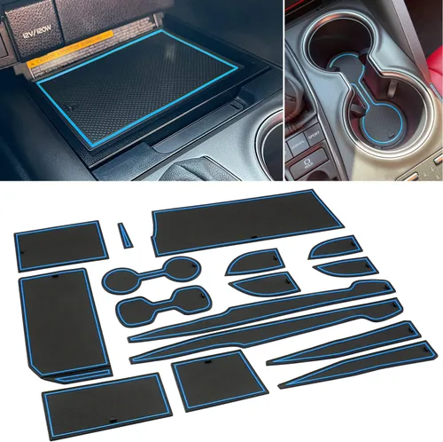 Vista 10 de Para Toyota Camry Accessories 2018 2019 2020 2021 2022 2023 2024 Inserto de portavasos personalizado, organizador de consola central, tapete de Negro