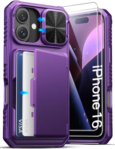 Vista 39 de ATATOO Funda Cartera para iPhone Air, Portador de Tarjetas Integrado (3-5 Tarjetas) [Bloqueo RFID] y Cubierta Deslizante para Cámara, Protección