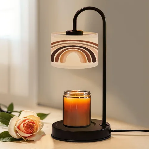 Vista 10 de Lámpara calentadora de velas con temporizador y atenuador, sin costuras, osos de peluche, nubes, luna, estrellas, acuarela, dibujada a mano, cera