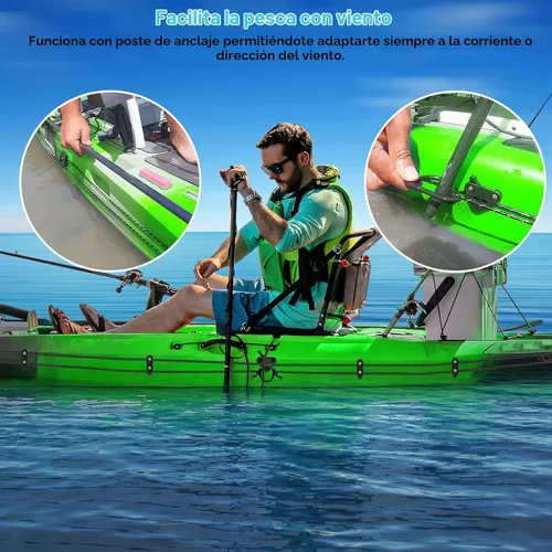 Vista 4 de Kit de carro de anclaje para kayak, sistema de carro de anclaje para canoa de kayak