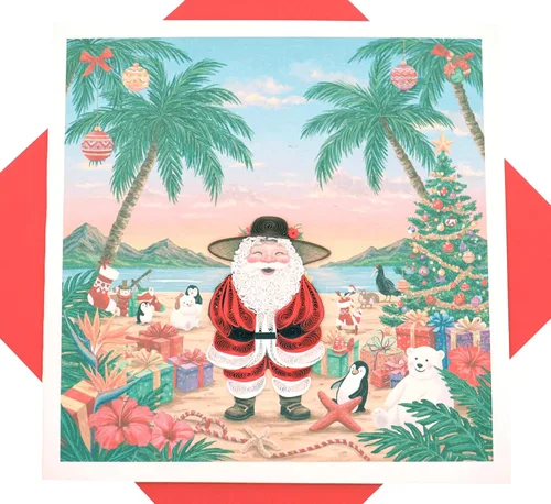 Vista 9 de Globo de nieve de Navidad, tarjeta de Navidad con filigrana - Arte único dedicado hecho a mano, tarjeta de felicitación de diseño para toda ocasión