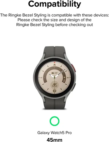 Vista 2 de Ringke Estilo de bisel [elegante marco de acero inoxidable] compatible con Samsung Galaxy Watch 5 Pro, protector antiarañazos accesorio de cubierta