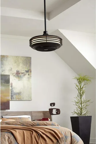 Vista 4 de Progress Lighting Sanford - Ventilador de techo cerrado para interiores y exteriores de 24 pulgadas con luz LED Delivers powerful airflow and LED