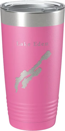 Vista 12 de Lake Eden Map Tumbler Travel Mug Insulated Laser Engraved Coffee Cup Vermont 20 oz Black
