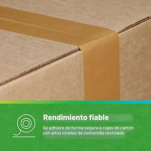 Vista 6 de 3M Scotch Performance - Cinta de sellado de cajas de papel 570, marrón, 2.8 x 55 yardas (72 mm x 50 m), 1 rollo, compatible con reciclaje, ideal