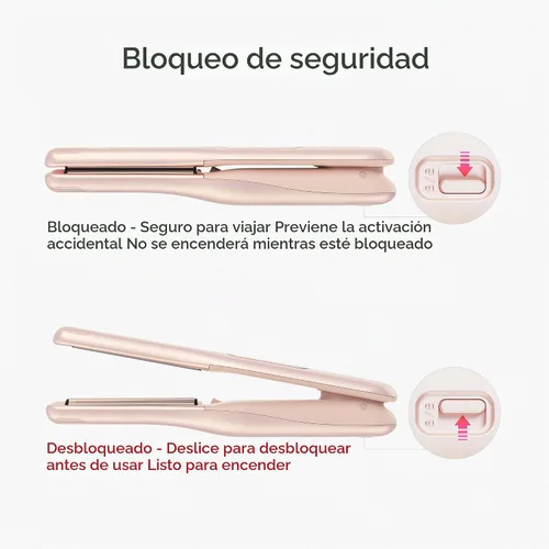 Vista 9 de TYMO Mini plancha plana inalámbrica, rizador de lápiz de 0.65 pulgadas para Rosa