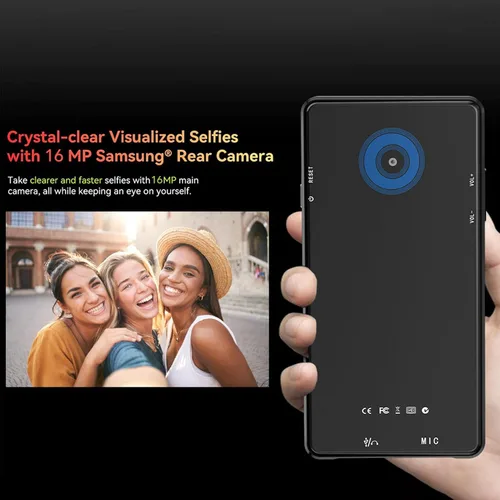 Vista 4 de Luocute Reproductor de MP3 de 64 GB, BT WiFi 12 reproductor de música con pantalla táctil HD de 4.99 pulgadas, cámara de 16 MP, reproducción