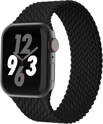 Vista 18 de Silicone Braided Solo Loop Compatible with Apple Watch Band 38mm 40mm 41mm 42mm 44mm 45mm 46mm 49mm, Stretchy Elastic Sport Strap Compatible for