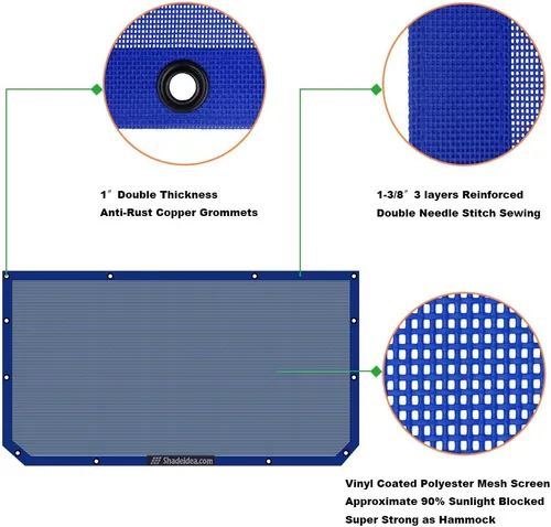 Vista 4 de Shadeidea - Parasol para capota de automóvil, parte delantera, funda de malla de color azul, bloqueador ultravioleta con bolsa de transporte