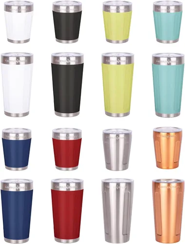 Vista 5 de GrowlerWerks Vaso uPint apilable con aislamiento al vacío, incluye tapa extraíble, mantiene el café caliente, la cerveza fría, forma económica