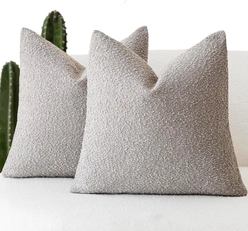 Vista 72 de Foindtower - Juego de 2 fundas decorativas de textura de bucle, fundas de almohada acentuadas, fundas de cojín sólidas, neutrales, para sofá, silla
