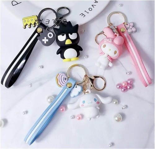 Vista 6 de HENGNICE Encantador llavero de anime accesorios lindos Kawaii regalos creativos adorable llavero llavero llavero monedero bolso coche encantos