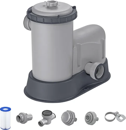 Vista 10 de Bestway Flowclear - Cartucho de bomba de filtro de agua para piscina sobre el suelo, 530 galones por hora, 120 voltios con temporizador de apagado