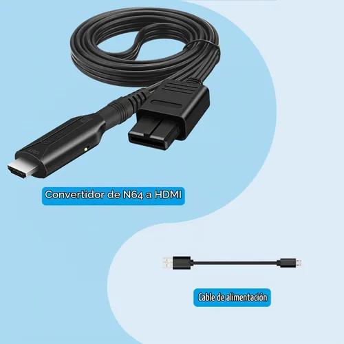 Vista 7 de Adaptador convertidor N64 a HDMI compatible con salida de audio y video, cable de enlace HDMI para modos N64, Plug and Play, compatible con pantalla