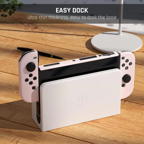 Vista 4 de FUNDIARY Flip Shell - Funda acoplable para Nintendo Switch OLED modelo 2021, accesorios para consola Switch OLED y Joycon con protector de pantalla
