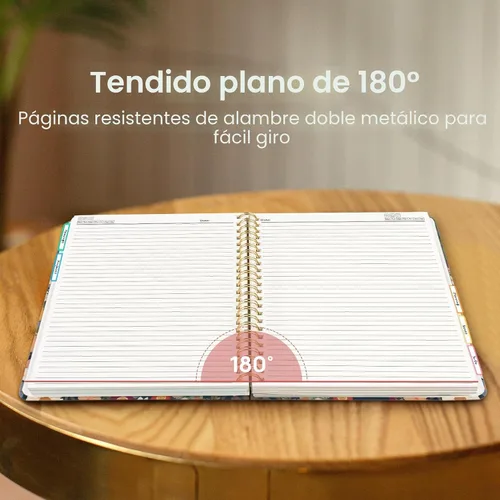 Vista 5 de Cuadernos grandes con forro en espiral para el trabajo con divisores y pestañas extraíbles, 8.5 x 11 pulgadas, bonito cuaderno de tapa dura de 5