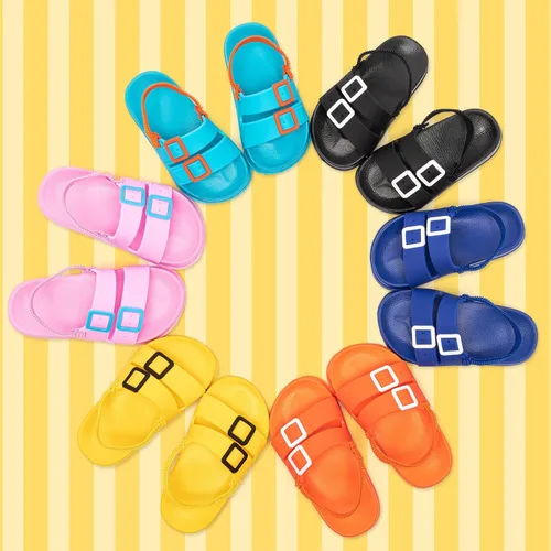 Vista 6 de HOBIBEAR Sandalias para niños y niñas, zapatos planos con punta cerrada, zapatos de agua para niños, zapatos de playa de verano (bebéniño pequeño)