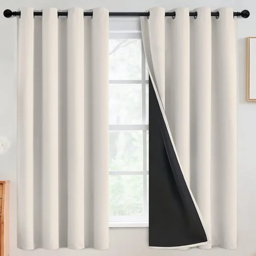 Vista 171 de SimpleHome - Cortinas opacas 100% para recámara, cortinas de ventana con ojales beige, con aislamiento térmico, cortinas de oscurecimiento