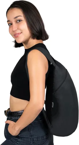 Vista 2 de Nanobag Mochila de viaje plegable ultraligera Daypack 16L para senderismo Negro