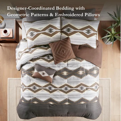 Vista 4 de Juego de edredón Woolrich Rustic Lodge Cabin: diseño rústico de cabaña para todas las estaciones, ropa de cama cálida de plumón sintético con capa