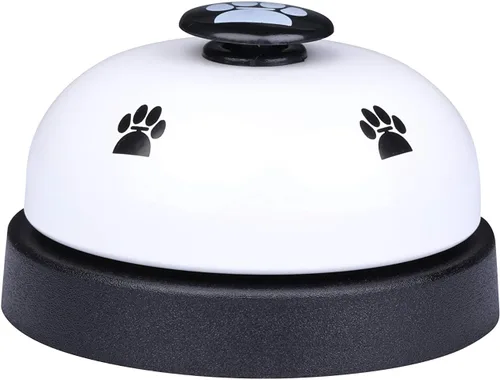 Vista 2 de I-MART 2 campanas de entrenamiento para mascotas, Tell Bell, timbre de puerta para perro y gato (blanco)