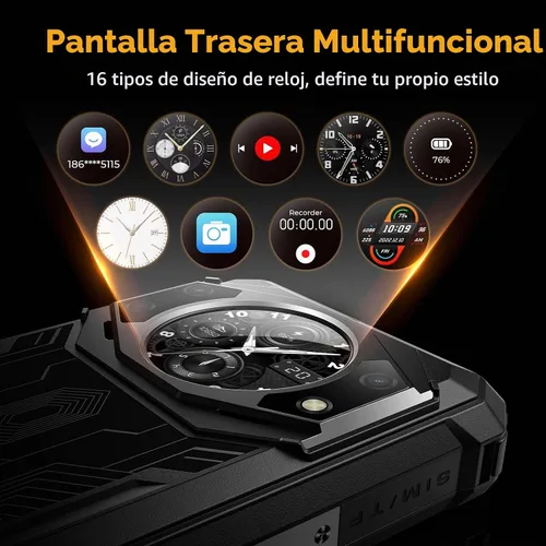 Vista 2 de FOSSIBOT F101P Teléfono de llamada resistente, Android 13 7GB+64 GB /1 TB Smartphone resistente 10600mAh teléfono desbloqueado 123dB teléfono