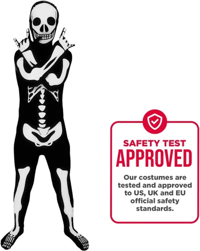 Vista 4 de Morphsuits Skeleton Costume for Boys, Skeleton Outfit for Kids, Halloween Costume for Boys