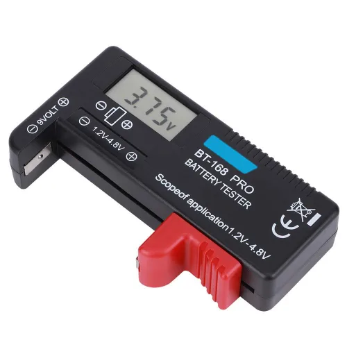 Vista 7 de Probador de batería digital de varios tamaños para pilas de botón AAA AA 9V D C BT-168PRO
